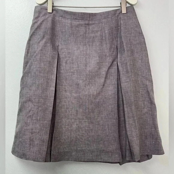 Brooks Brothers Loro Piana Linen Wool Silk blend Lavender pleated skirt 8 Italy‎ - Picture 2 of 14